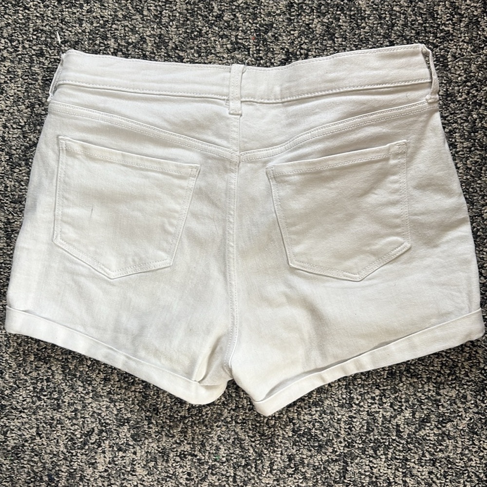 Old Navy  White Jean Shorts Distressed Mid-Length - Picture 2 of 2